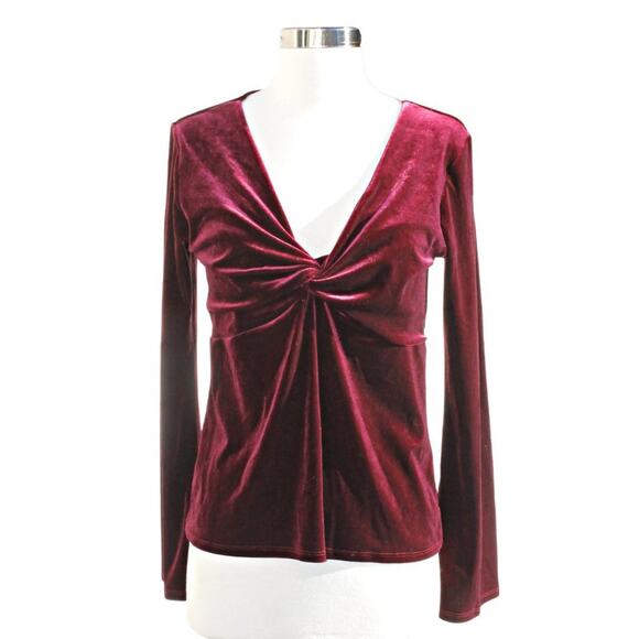 Kokoon Women's Velvet Blouse Goth Dark Romance Witch Burgundy Wine Size M - Picture 1 of 6